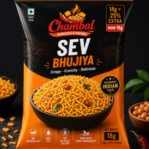 Thin crispy sev coated with flavorful spices for a deliciously crunchy bite.